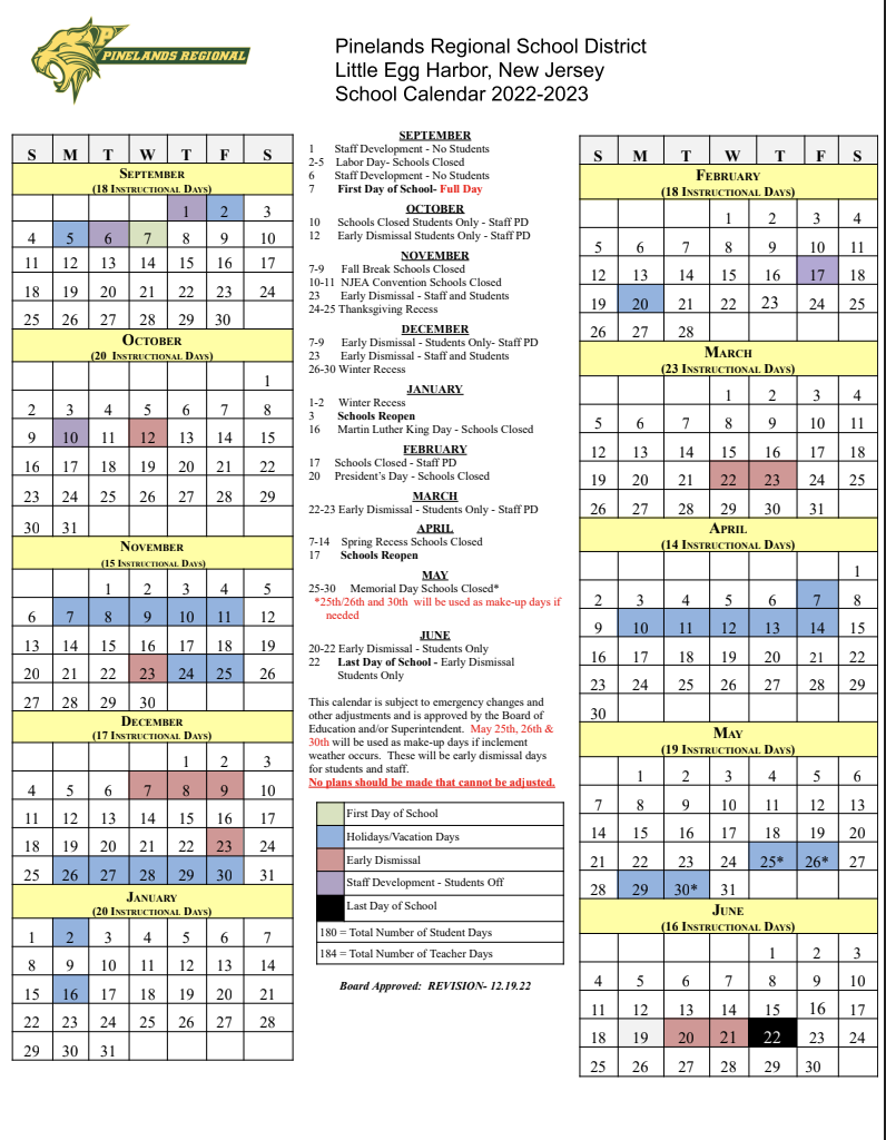 22-23 Pinelands Calendar